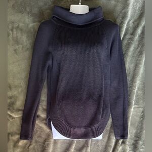 LOFT Black Neck Pullover Sweater 100% Cotton